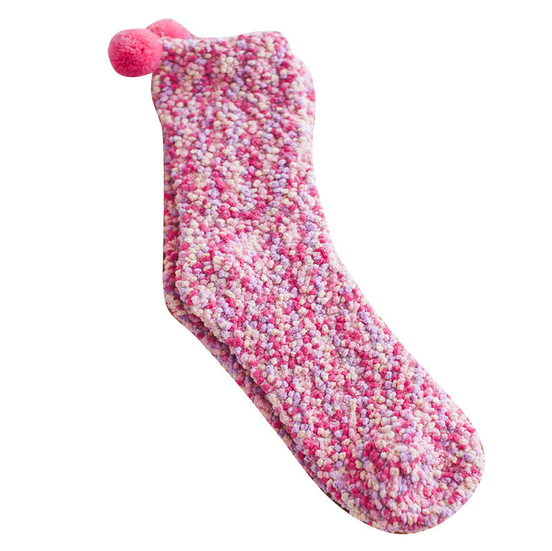 Thickened Fleece-lined Confinement Coral Fleece Sleeping Wear Warm Terry Sleeping Socks - Fashionner