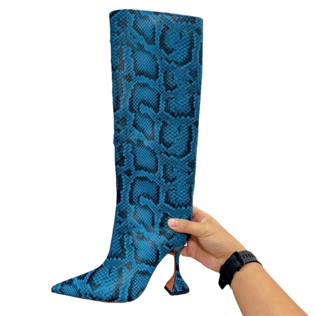 Catwalk Serpentine Side Zipper Pointed Women's High Heels - Fashionner