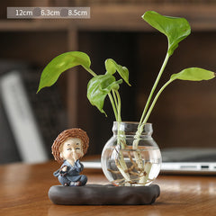 Green Radish Hydroponic Plant Pots And Utensils Transparent Desk Decorations Home Furnishings