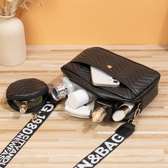 Wave Pattern Ribbon Cross Body Camera Bag - Fashionner