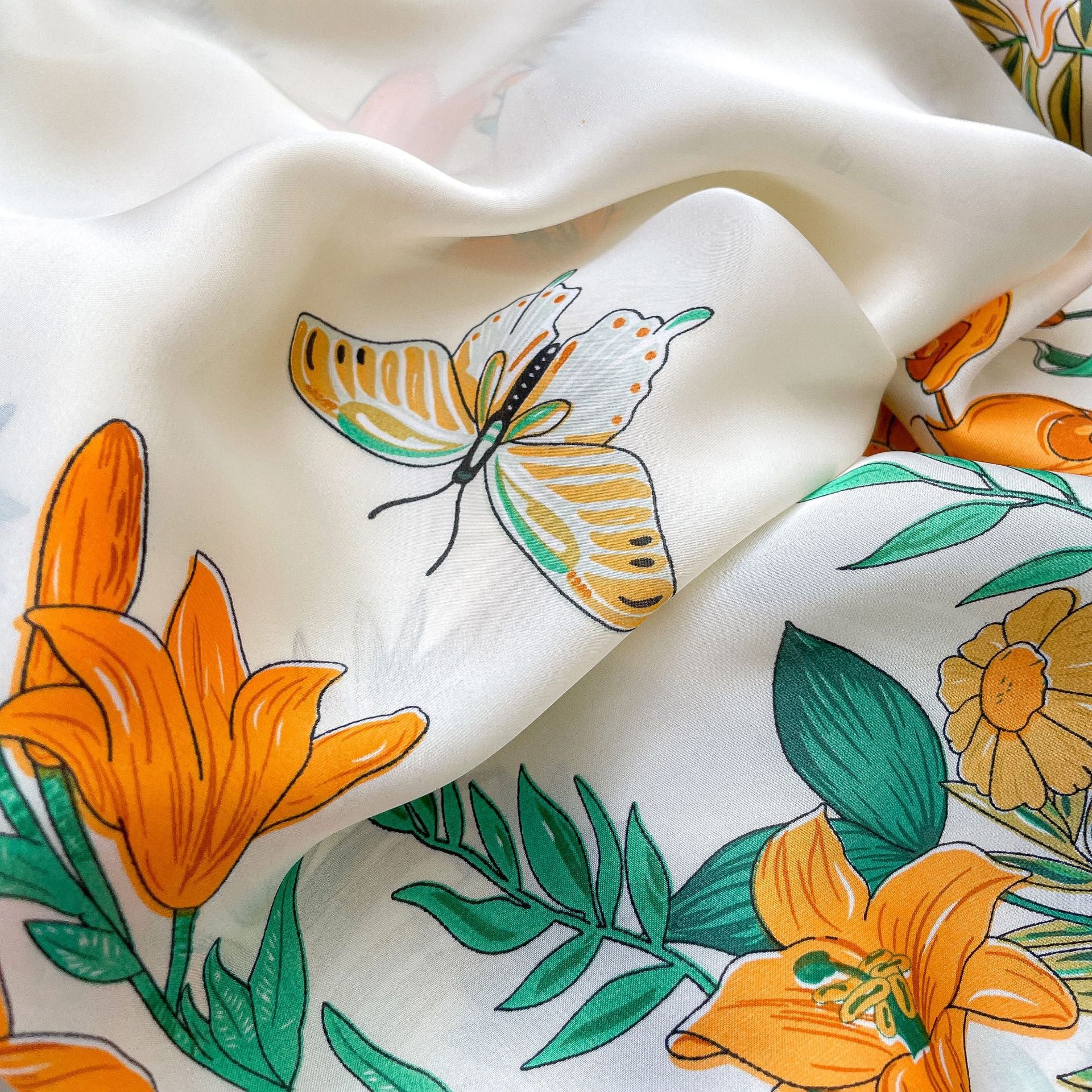 Silk Scarf Artificial Silk Sunscreen Scarf For Women Pullover Shawl - Fashionner