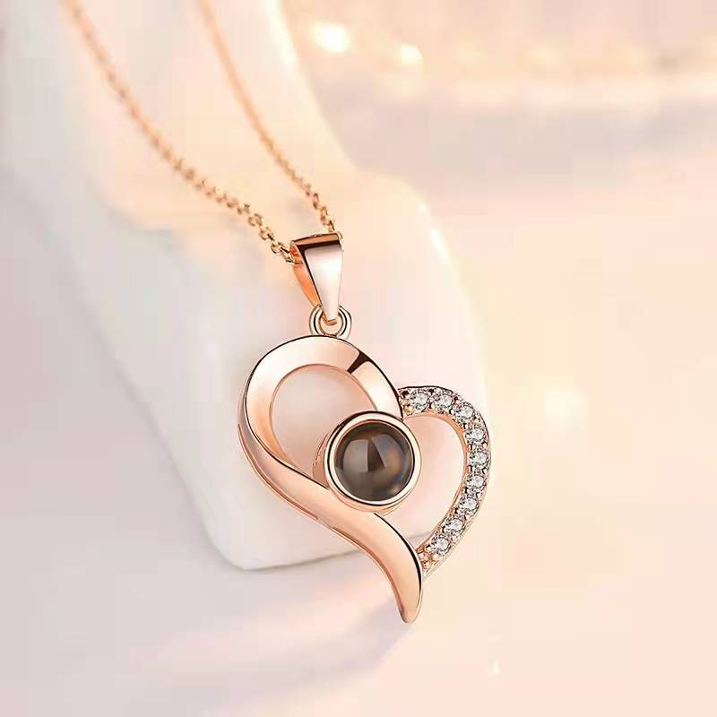 Hot Valentine's Day Gifts Metal Rose Jewelry Gift Box Necklace For Wedding Girlfriend Necklace Gifts - Fashionner
