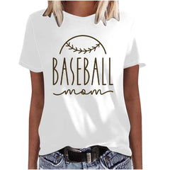 Mother's Day Baseball Women's Various Styles Loose-fitting Pullover Round-neck Short-sleeved T-shirt - Fashionner