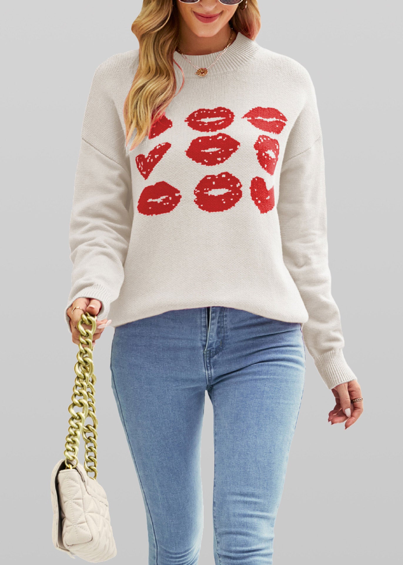 European And American Autumn Winter Love Lips Sweater - Fashionner