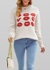 European And American Autumn Winter Love Lips Sweater - Fashionner