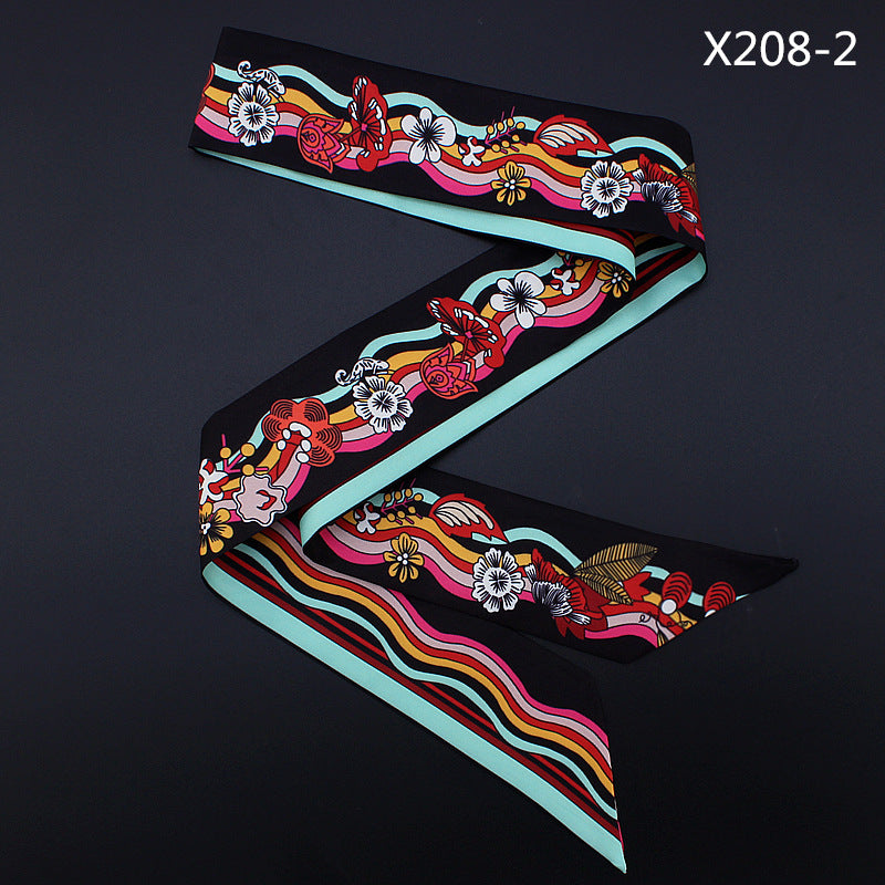 Women's French Flower Wave Imitated Silk Scarves - Fashionner