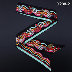 Women's French Flower Wave Imitated Silk Scarves - Fashionner