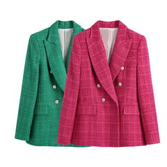 Textured Double Women Blazer