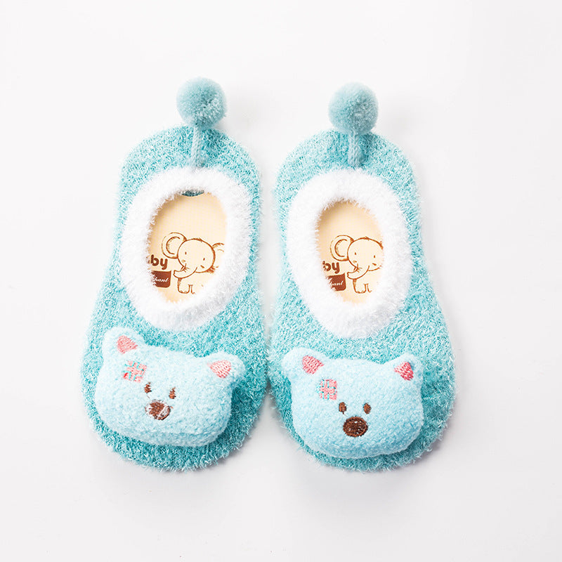 Feather Yarn Baby Cartoon Doll Non-slip Socks - Fashionner