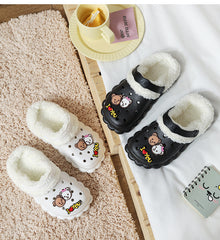 Women's Plush Liner Thermal Cotton Slippers Sets - Fashionner