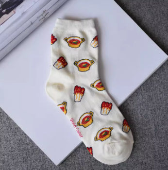 Illustration Of Cookies, Food Patterns, Blue Socks, Children - Fashionner