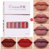 6 Boxes Of Matte Non-stick Cup Waterproof Lipstick Long Lasting Lip Gloss - Fashionner