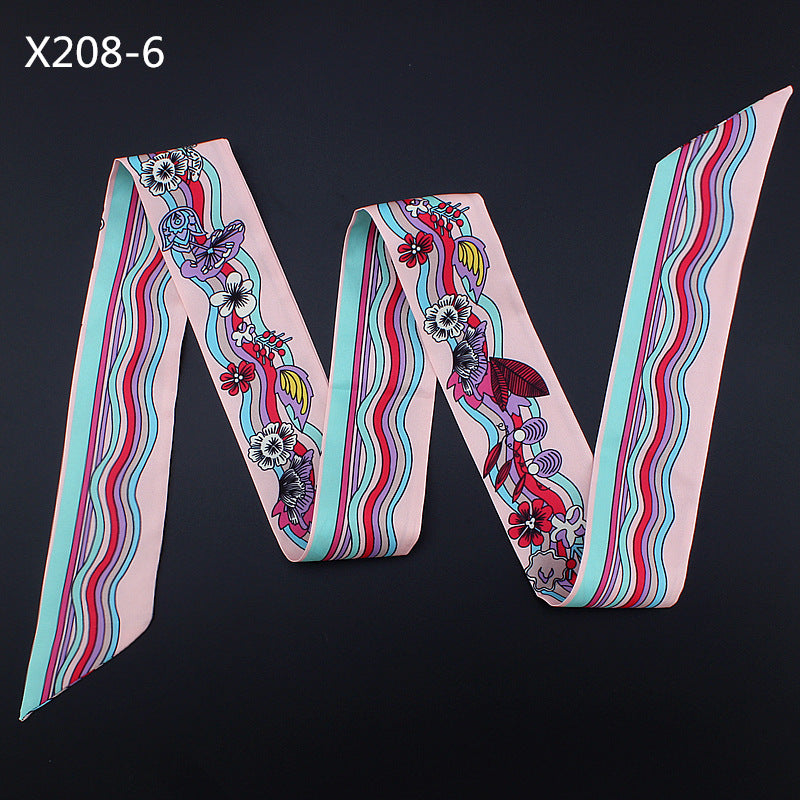 Women's French Flower Wave Imitated Silk Scarves - Fashionner