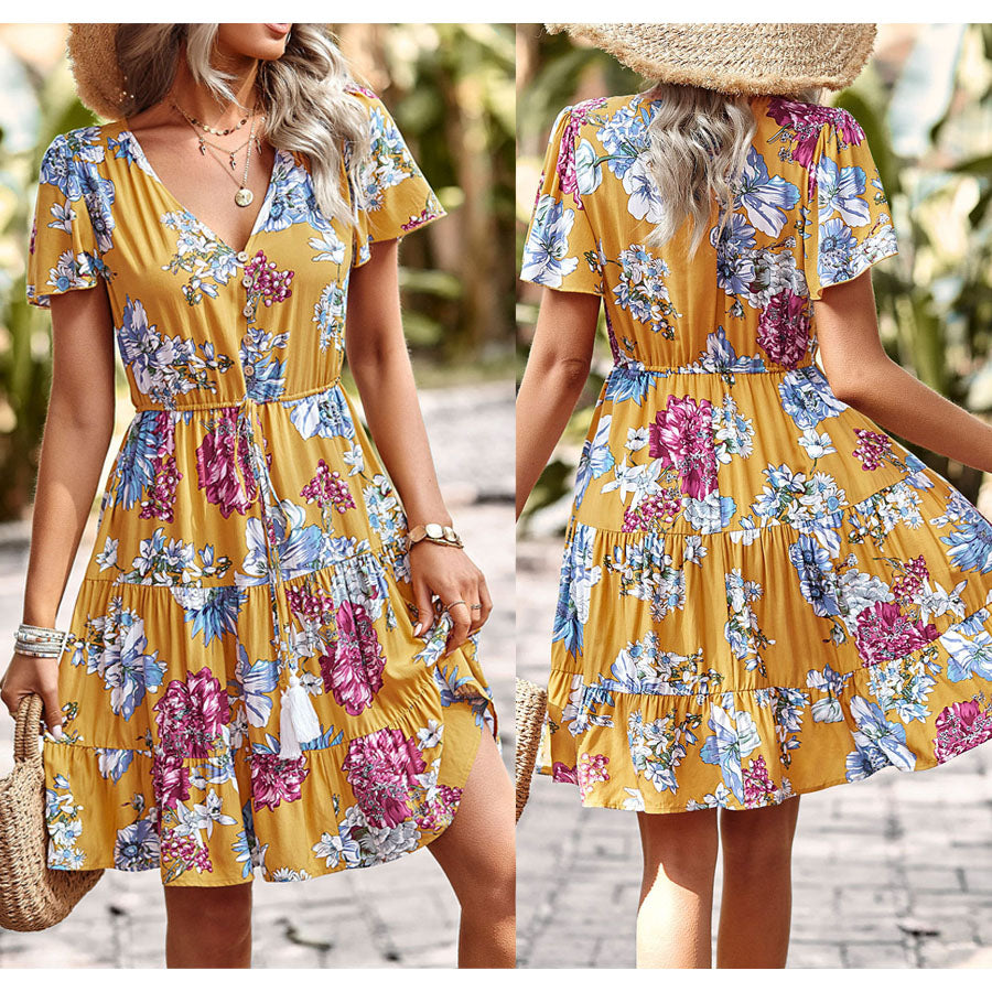 Women Summer Casual Printed Maxi Dress Party Evening Dresses - Fashionner