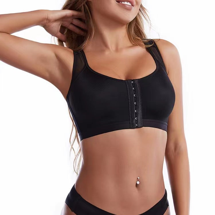 Women's Fashion Front Buckle Closed Sports Bra - Fashionner