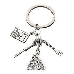 Girl Heart Cake Mold Pizza Keychain Bag Charm
