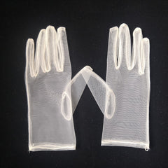 Wedding Gloves Bridal Wedding Dress Long Fingerless Pearl Yarn Gloves White Yarn Luxury Hollow Out Spot Drill