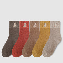 Women's Fashion Terry Padded Warm Solid Colour Socks - Fashionner