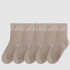 Women's Fashion Terry Padded Warm Solid Colour Socks - Fashionner