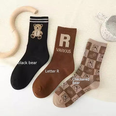 Feather Yarn Plush Bear Socks For Women - Fashionner