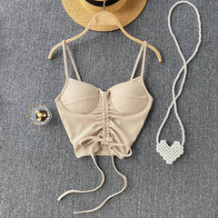 Women's Camisole Fashion Drawstring Slim Fit Vest - Fashionner