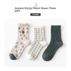 Cartoon Mid Tube Trendy Cotton Women's Socks - Fashionner