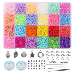 Household Glass Color Loose Beads 24 Colors Set