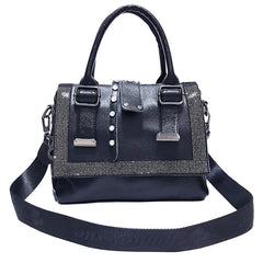Soft Leather Handbag Large-capacity Cowhide Hot Rhinestone Handbags - Fashionner
