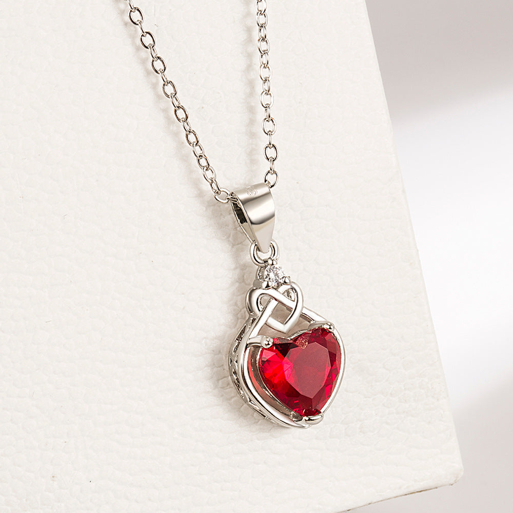 Heart-shaped Ruby Jewelry Suit - Fashionner