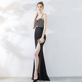 One-shoulder Banquet Temperament Mermaid Dress Suspenders