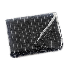 Autumn And Winter Striped Cotton And Linen Pleated Scarf Shawl - Fashionner