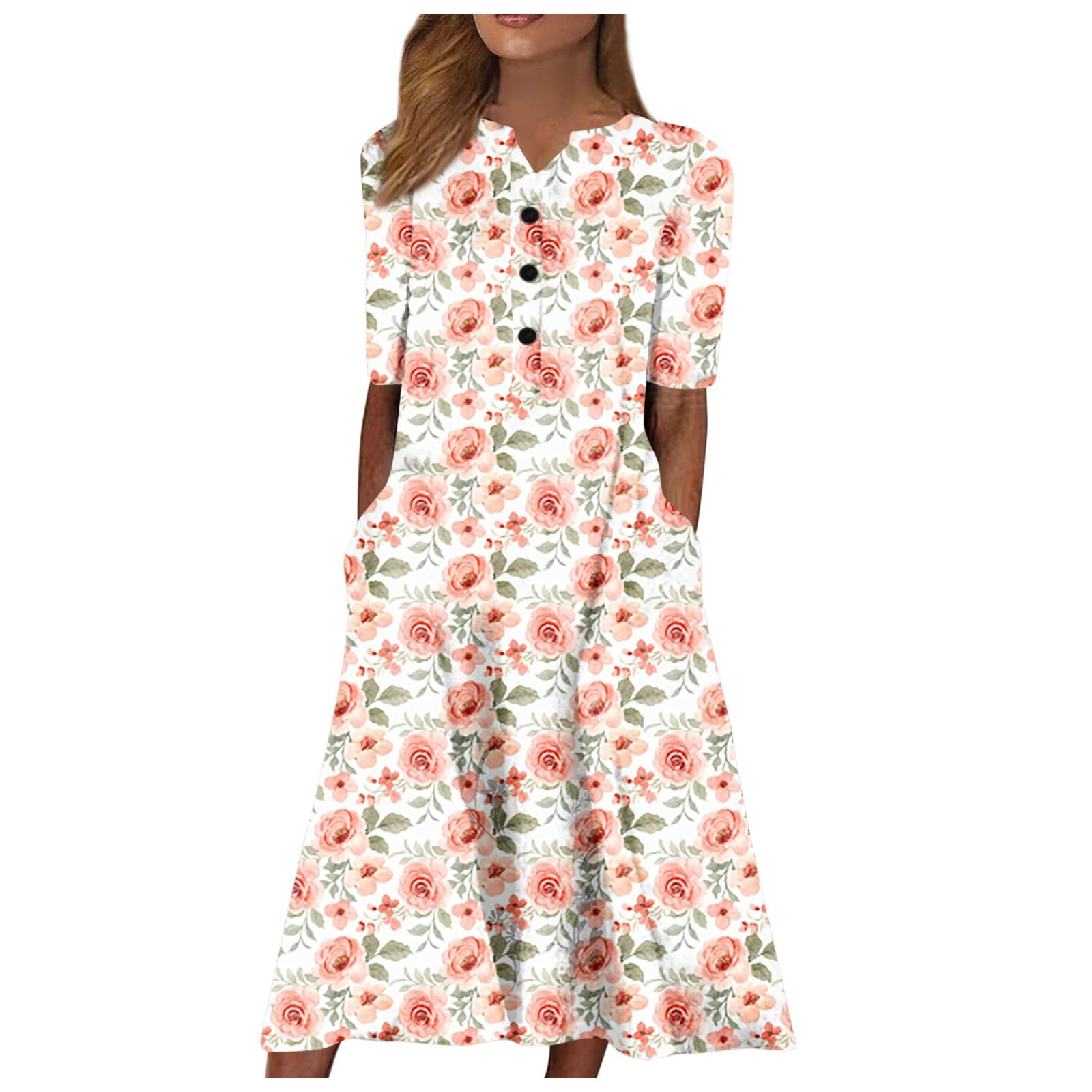 Women's Long Sleeve Long Printed Dress - Fashionner