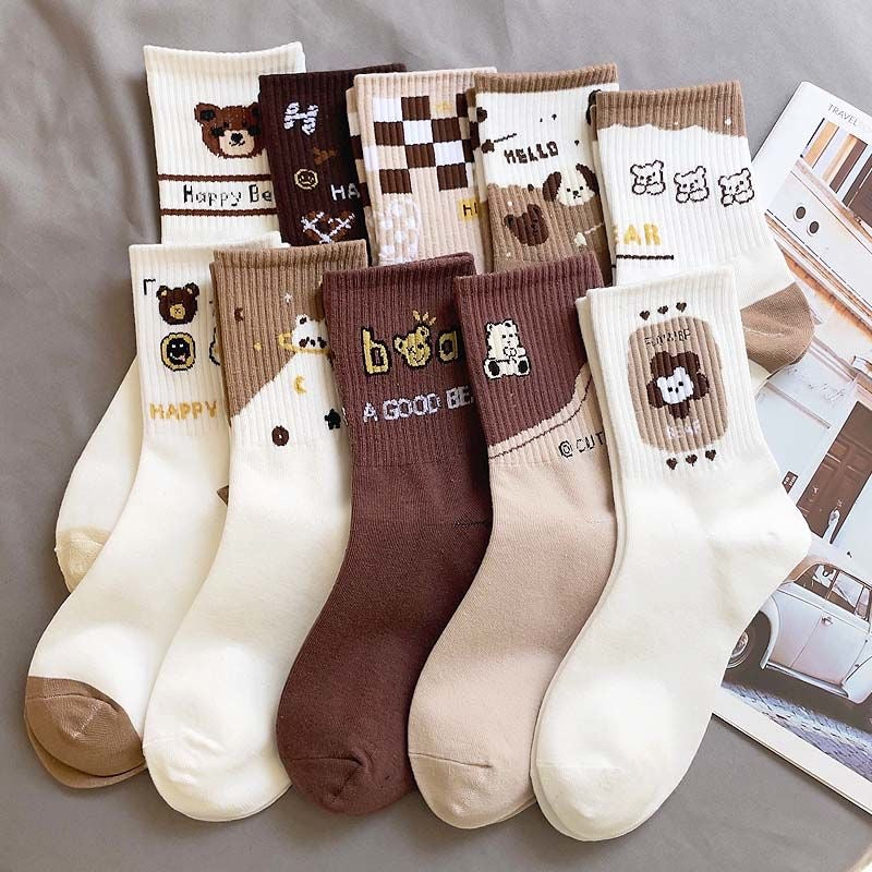 Women's Fashionable Hundred Cute Sweat Absorbent Long Socks - Fashionner