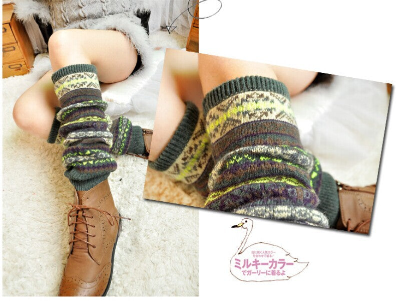 Fluorescent Thickened Camouflage Wool Autumn And Winter Boots Leg Gaurd Set - Fashionner