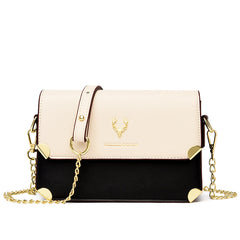 Fashion Color Contrast Deer Head Chain Crossbody Bag - Fashionner