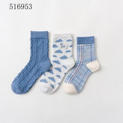Cartoon Mid Tube Trendy Cotton Women's Socks - Fashionner