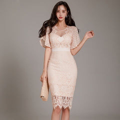 Lace Women's New Elegant Temperament Dress Banquet