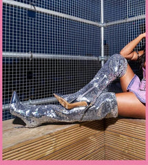 Fashionable Sequins Over-the-knee Boots Women - Fashionner