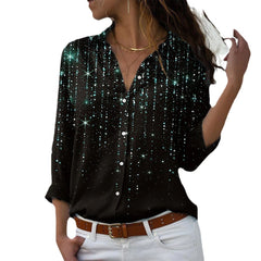 Women's 3D Sequin Gradient Printing Loose Casual Top - Fashionner