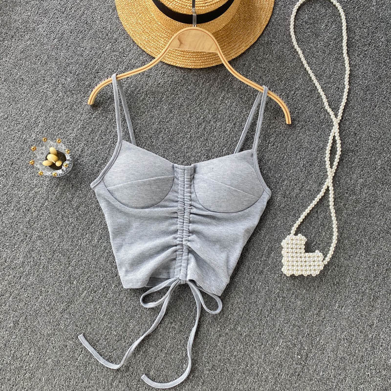 Women's Camisole Fashion Drawstring Slim Fit Vest - Fashionner