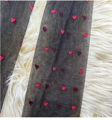 Red Small Love Stockings Ultra-thin Transparent Black Silk Polka Dot Pantyhose Anti-snagging - Fashionner