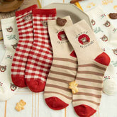 Minimalist Printed Cute Women's Mid Length Socks - Fashionner