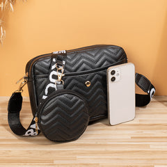 Wave Pattern Ribbon Cross Body Camera Bag - Fashionner