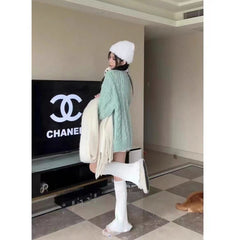 Women's V-neck Twist Lazy Gentle Bow Autumn And Winter Loose Velvet Thickened - Fashionner