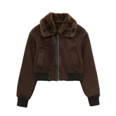 Warm Fur Integrated Loose Motorcycle Double-sided Jacket Jacket - Fashionner