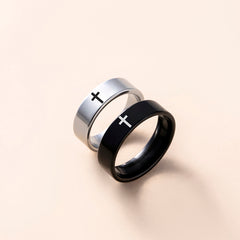 Cross Stainless Steel Couple Ring