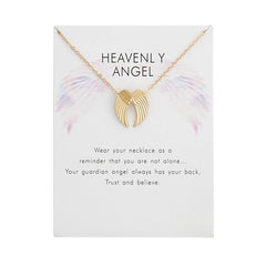 Fashion Jewelry Ladies Pendant Angel Wings Card Necklace - Fashionner