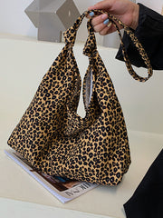 New leopard print shoulder bag canvas shopping bag - Fashionner