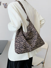 New leopard print shoulder bag canvas shopping bag - Fashionner