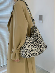 New leopard print shoulder bag canvas shopping bag - Fashionner